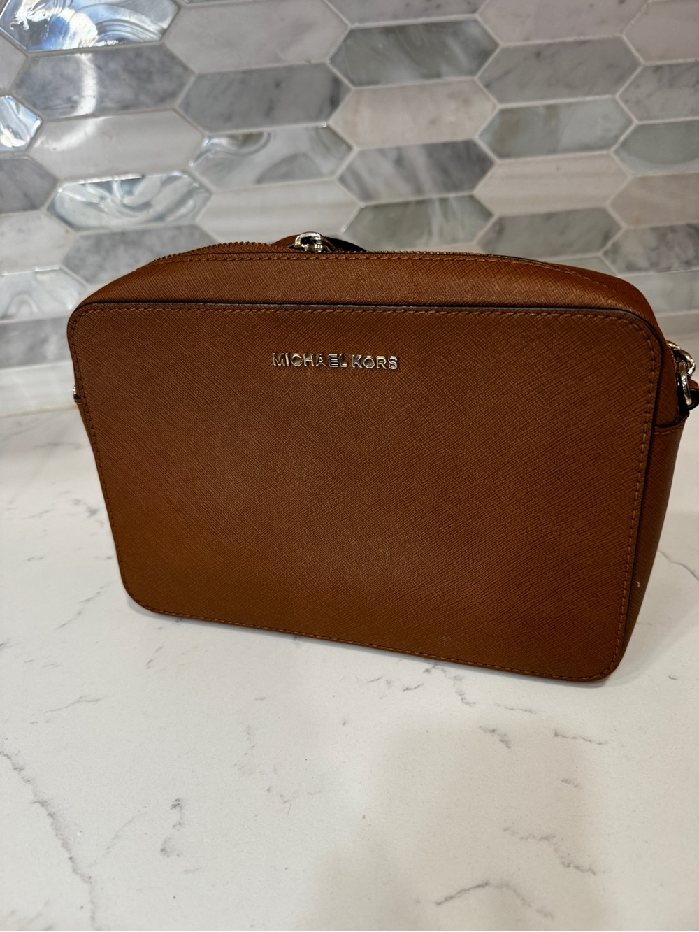 Michael Kors Jet Set Saffiano Leather Crossbody Bag